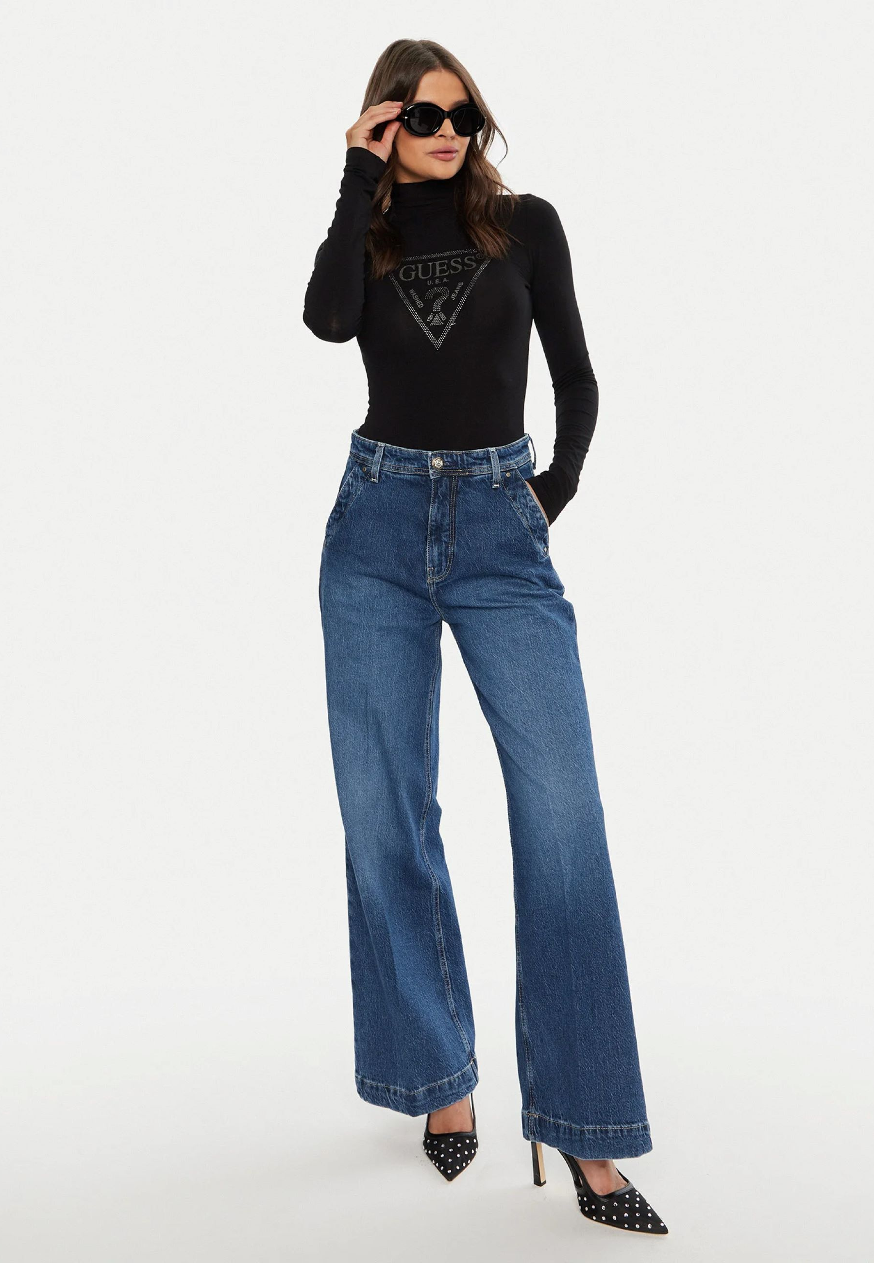 Pantaloni Guess W4YA77D5DD4