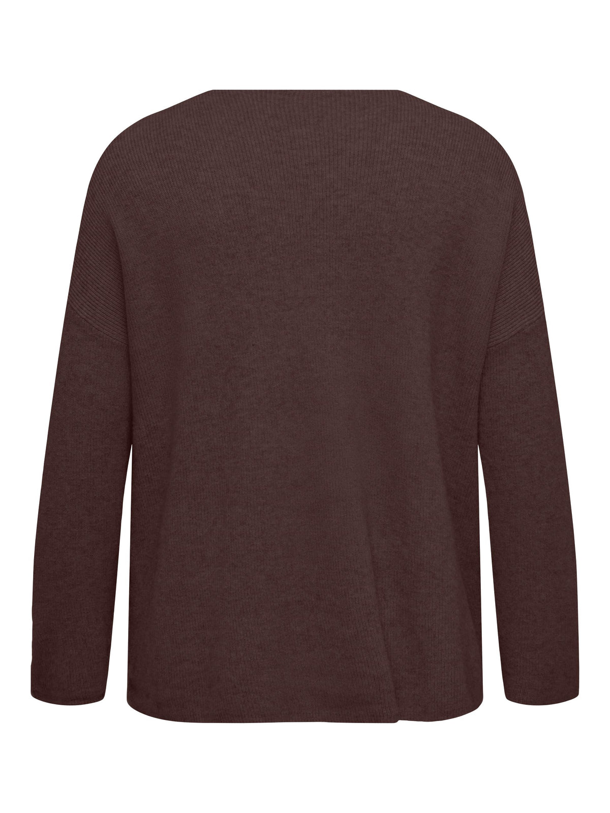 Maglione morbido con scollo a V Only Carmakoma, su fondo bianco, vista posteriore