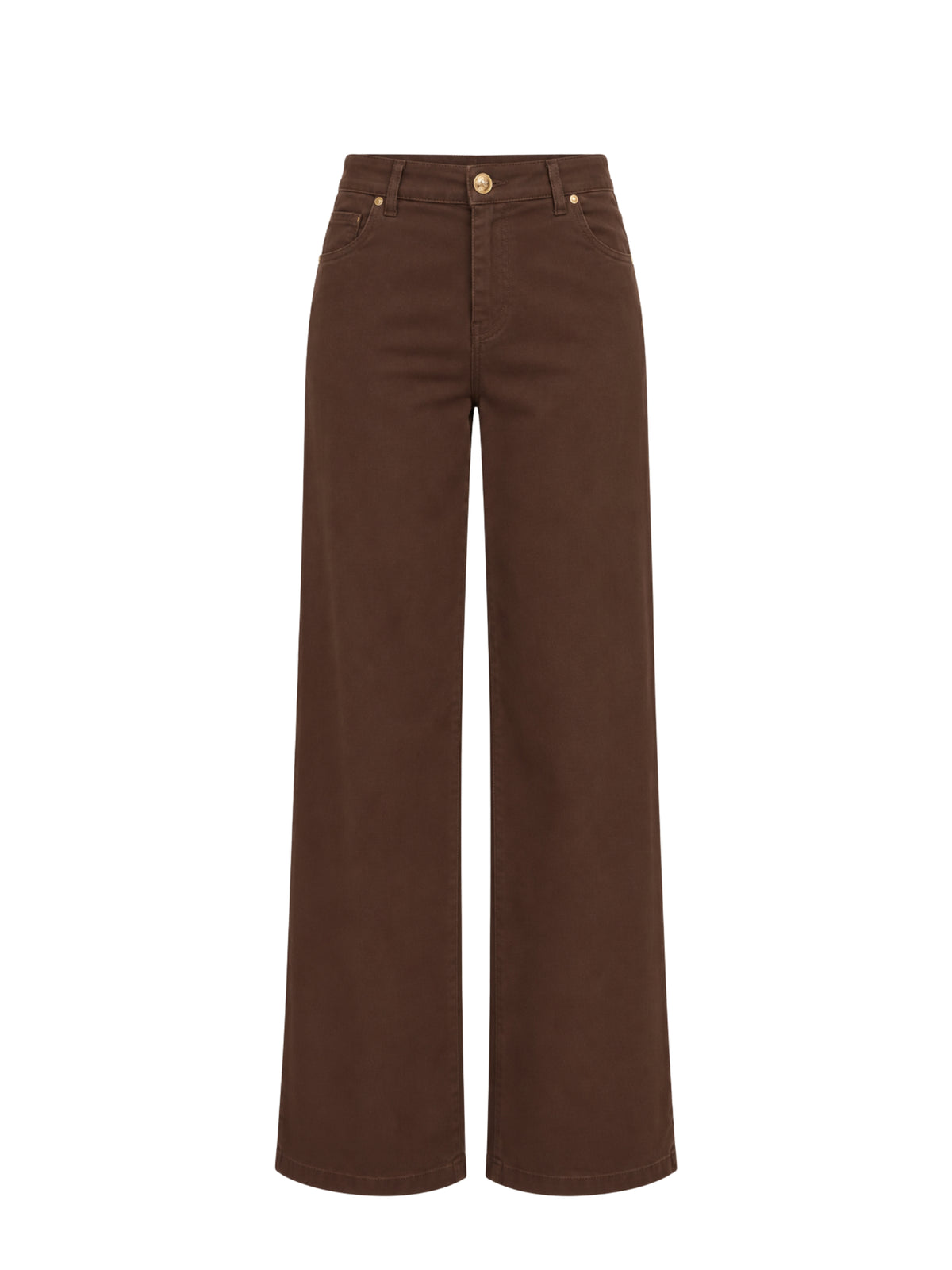 Pantaloni palazzo vita alta Gaudì Jeans, su fondo bianco, vista frontale