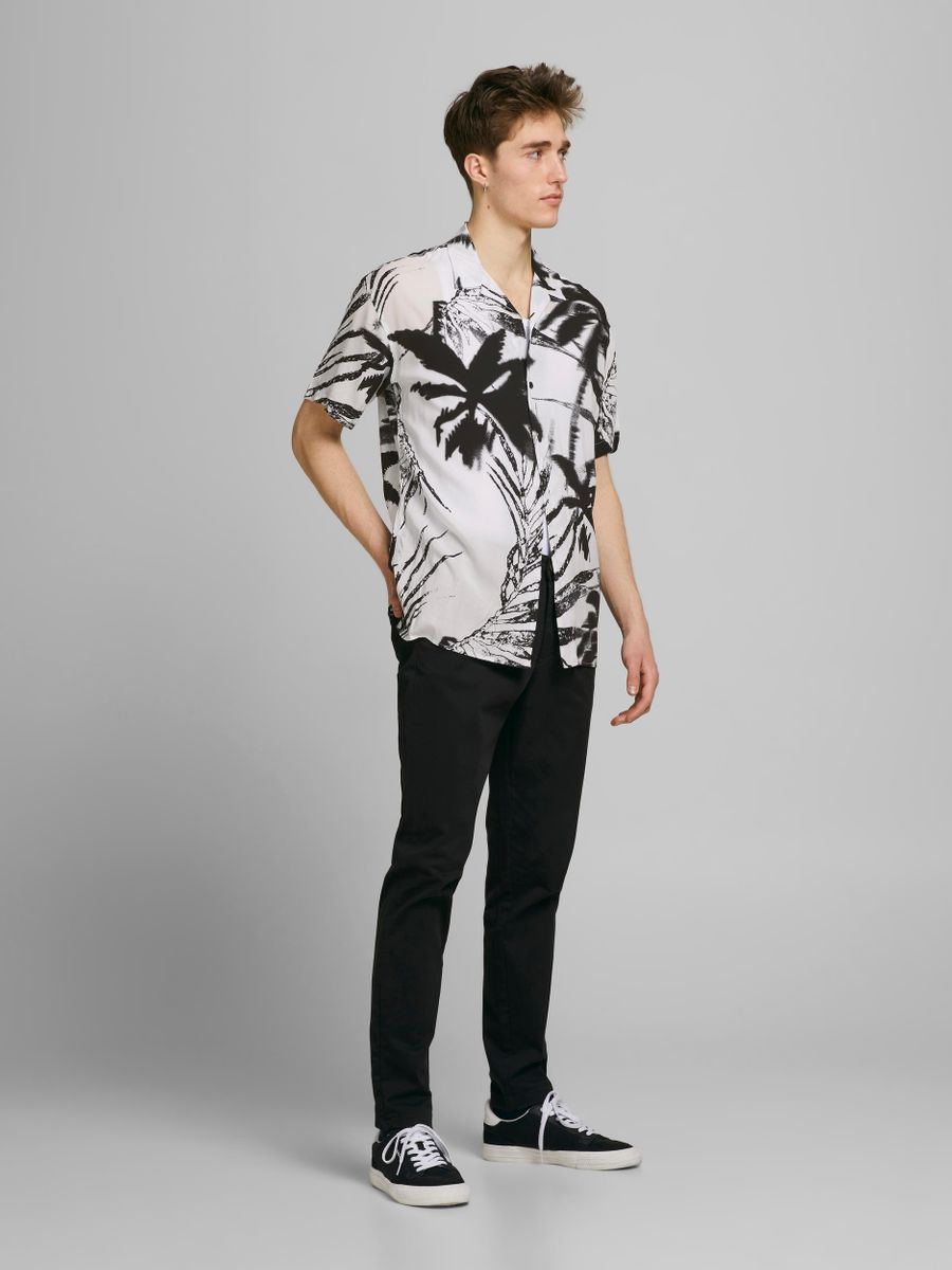 12187990 - Camicia fantasia palme manica corta.