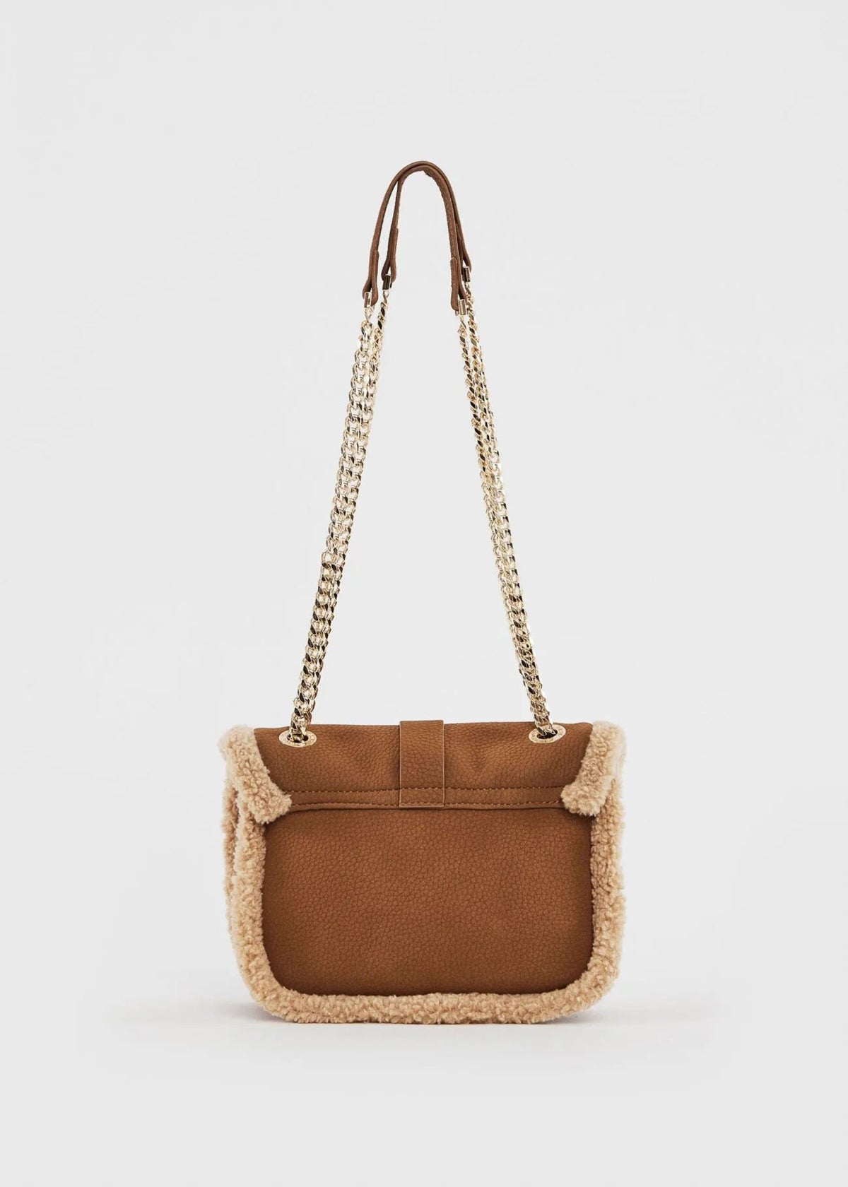 Borsa coccio con bordo effetto pelo Gaudi Jeans, vista posteriore