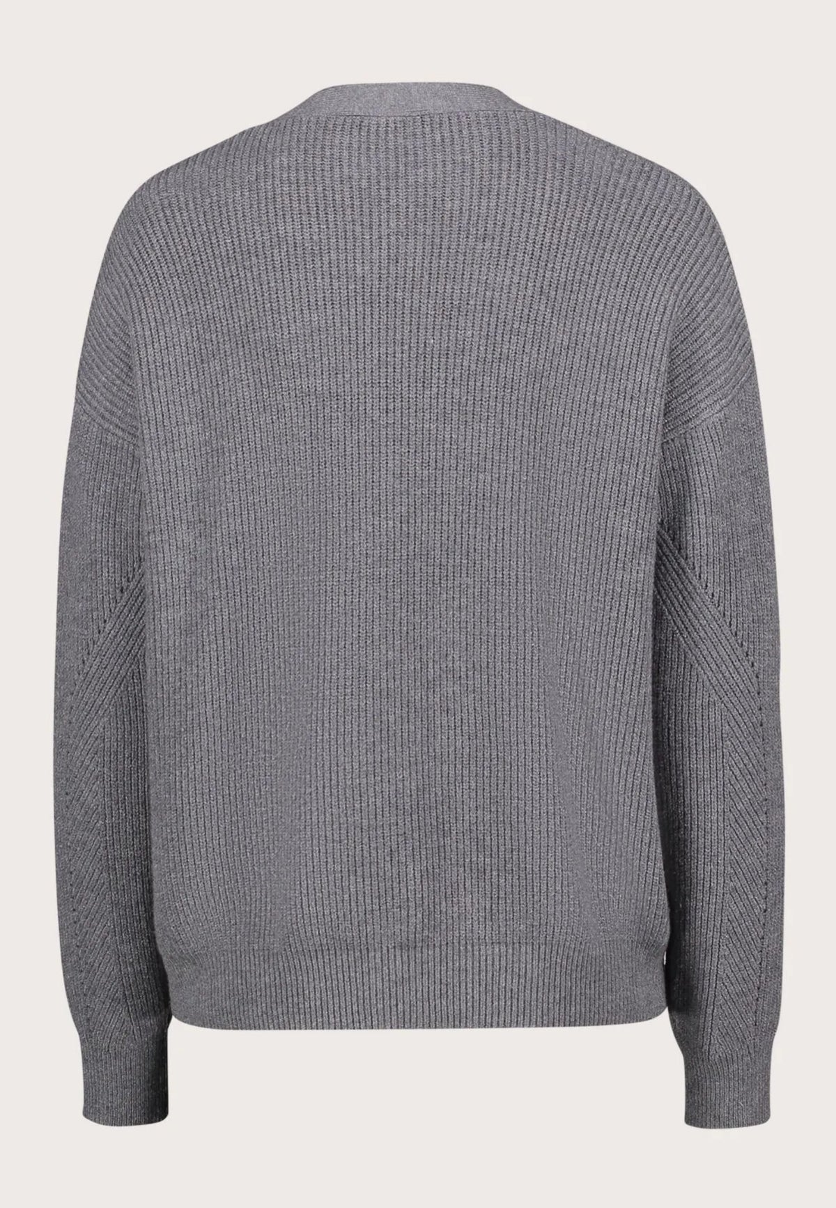 Cardigan scollo a V con strass, cammello e grigio