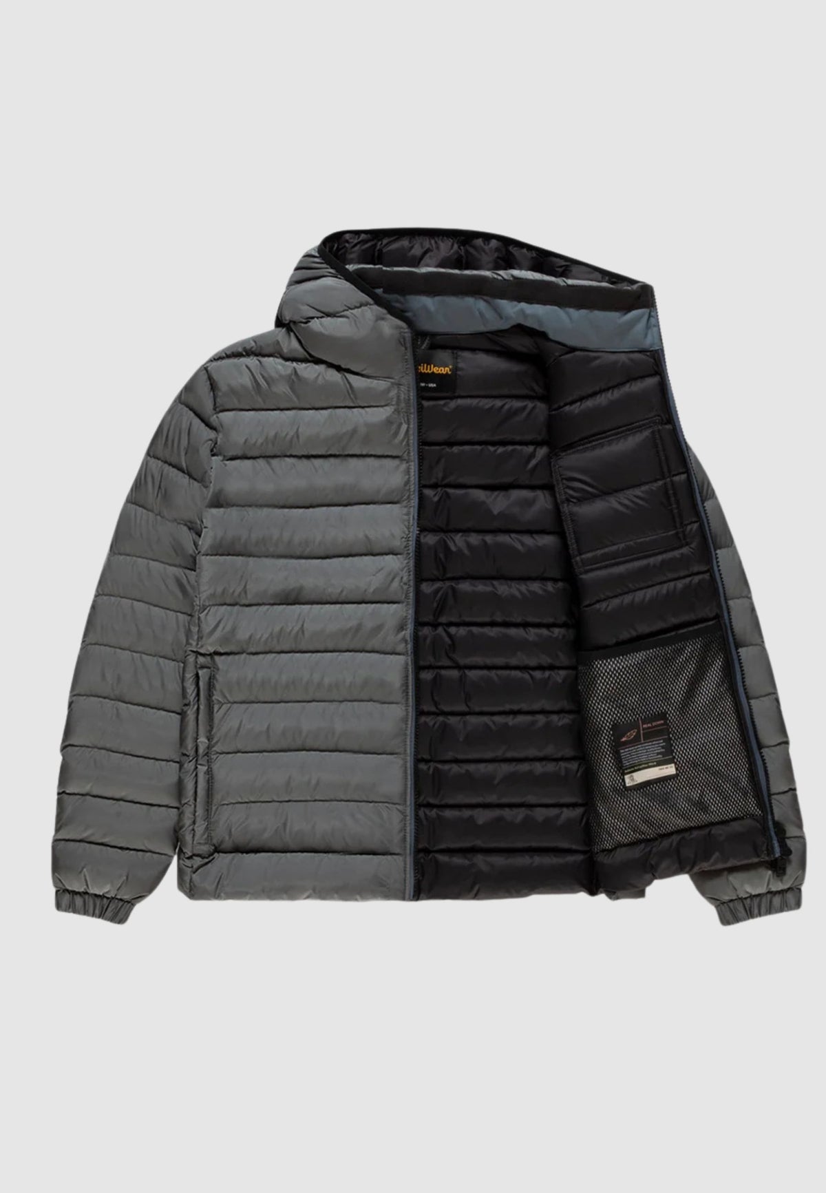 Giubbotto trapuntato a fasce Refrigiwear, aperto, interno visibile
