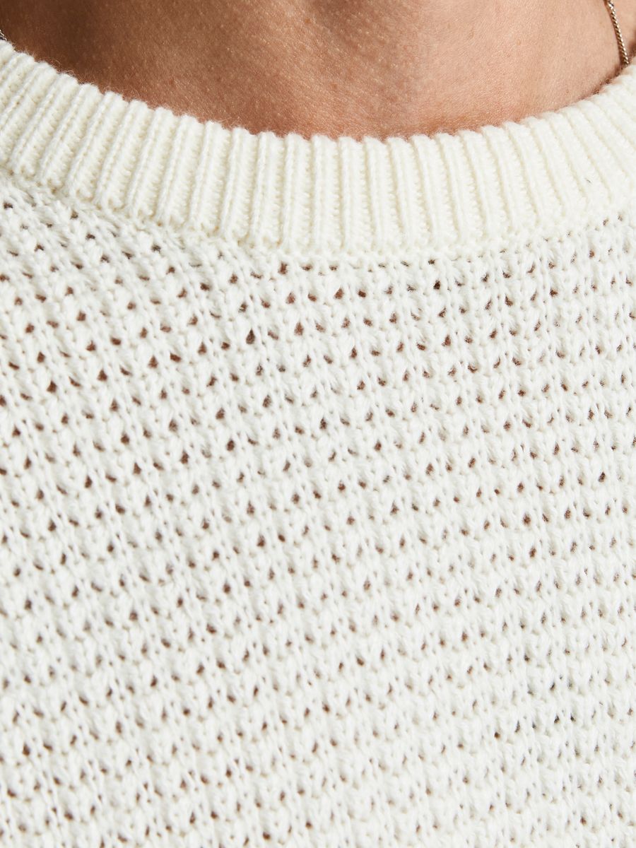 12189200 - Maglione girocollo con trama a due sensi.