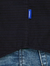 12161547 -Camicia in caldo cotone con trama a contrasto di righe