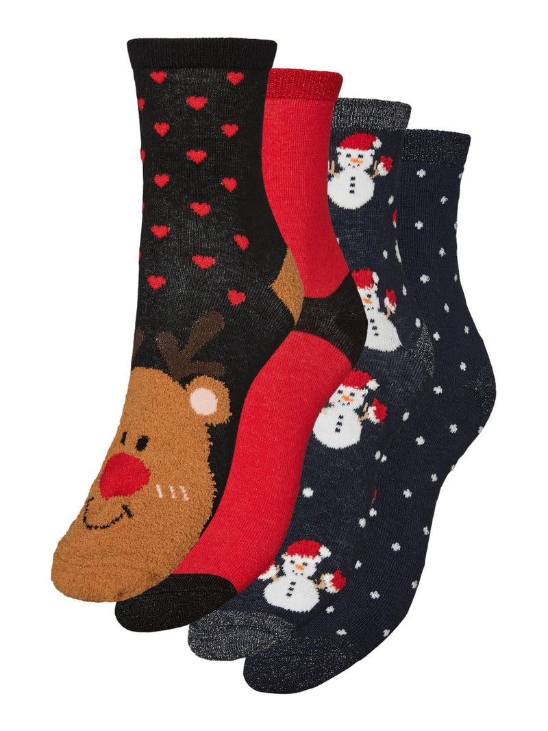 10252576 - Scatola natalizia con quattro paia di calzini.