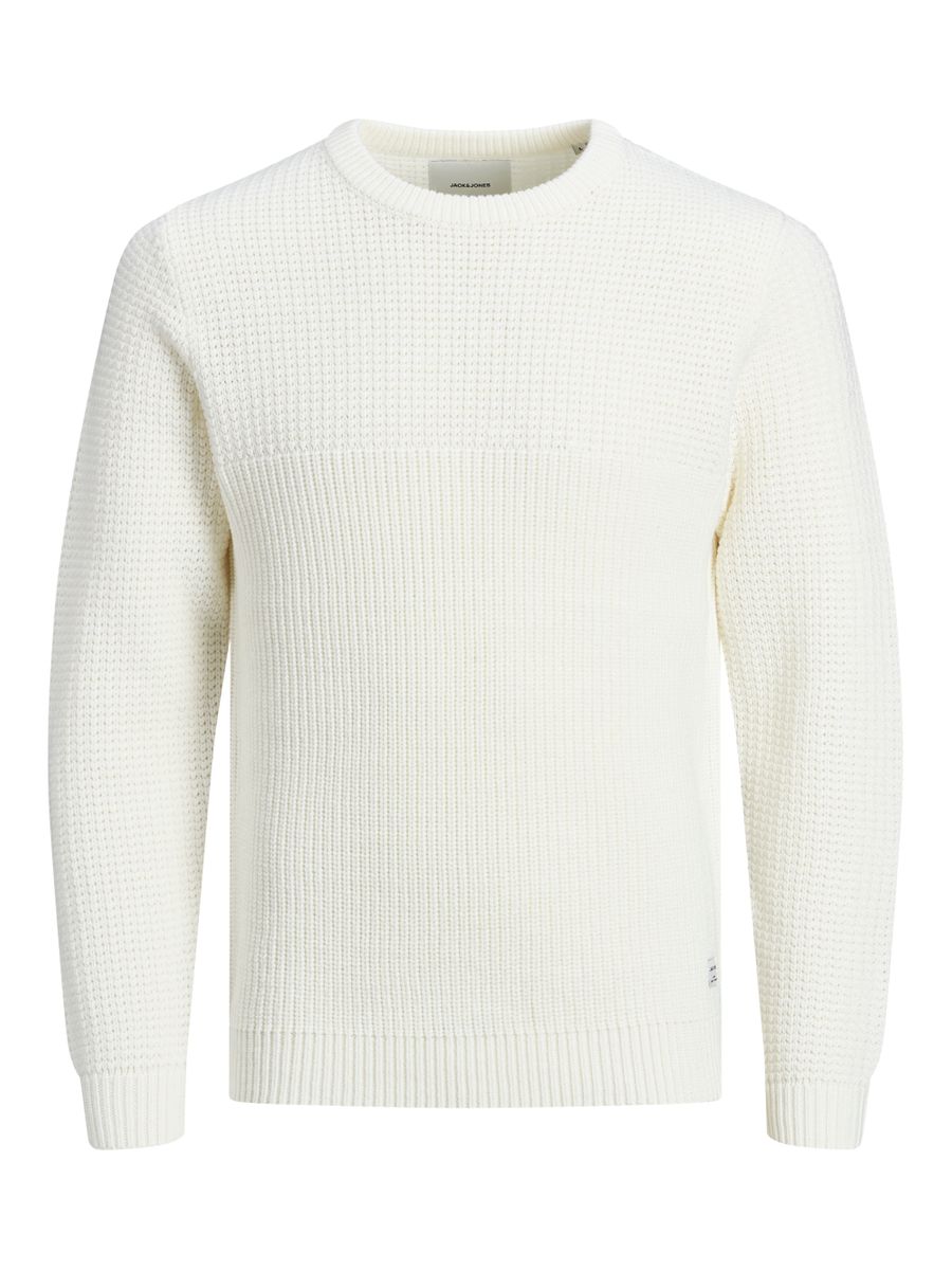 12189200 - Maglione girocollo con trama a due sensi.