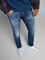 12148220 - Jeans slim con rotture e sfumature