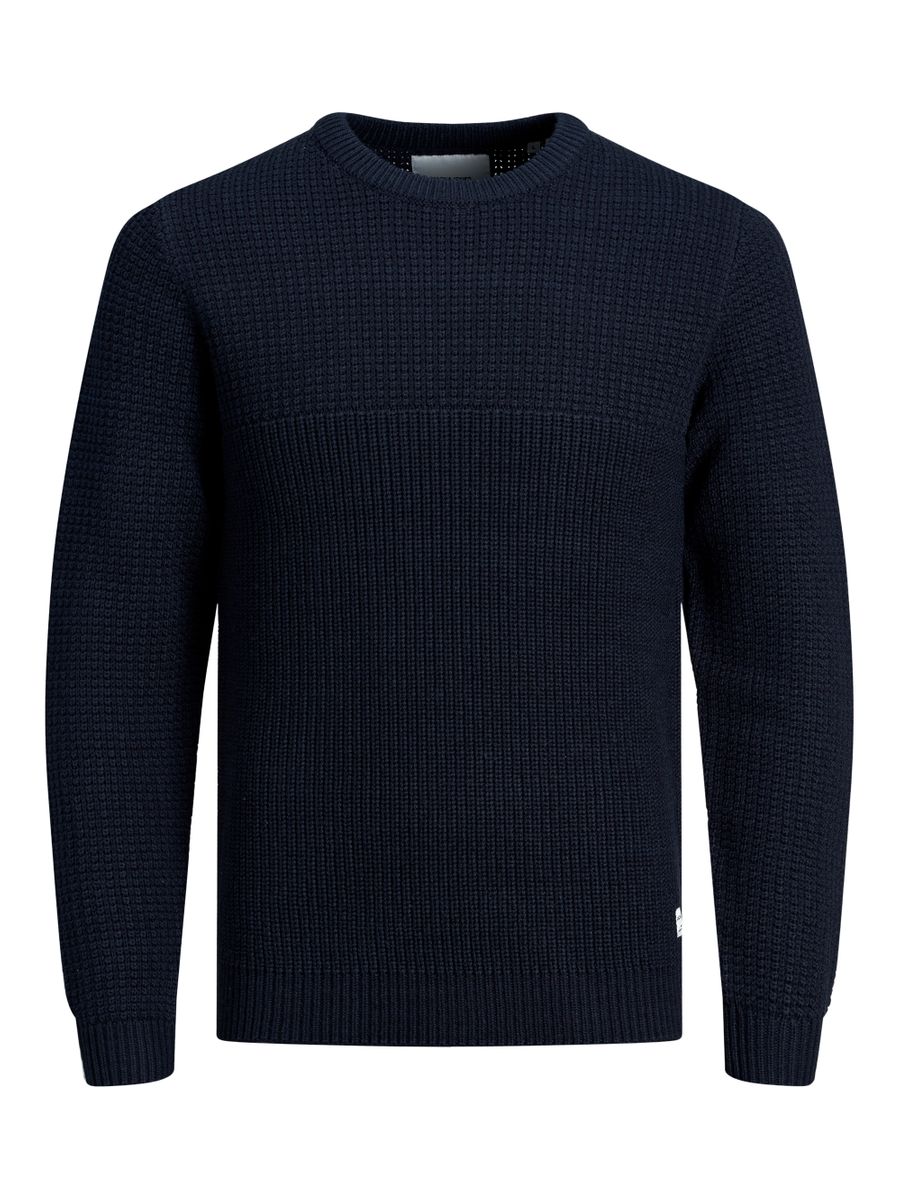 12189200 - Maglione girocollo con trama a due sensi.