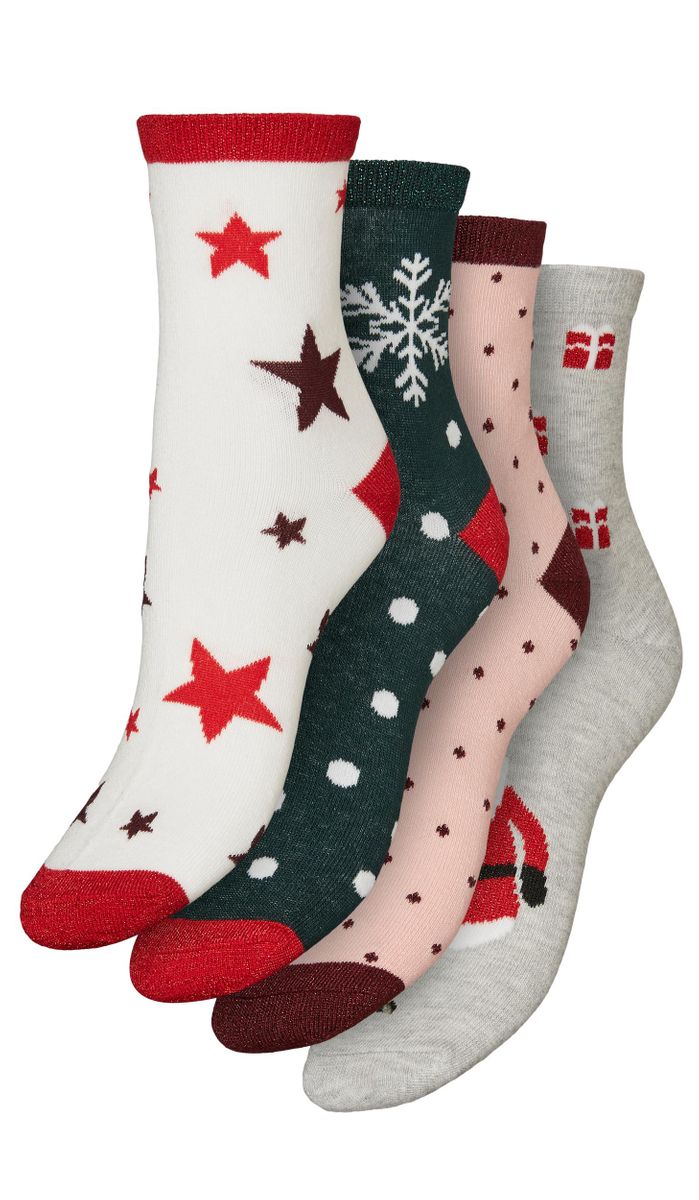 10252580 - Scatola natalizia con quattro paia di calzini.